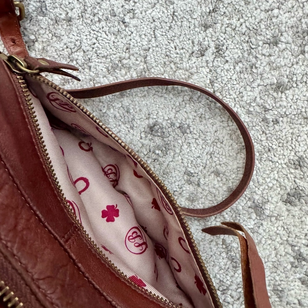 Lucky Brand Leather Crossbody Bag with Fringe & Zip Details - Picture 6 of 7